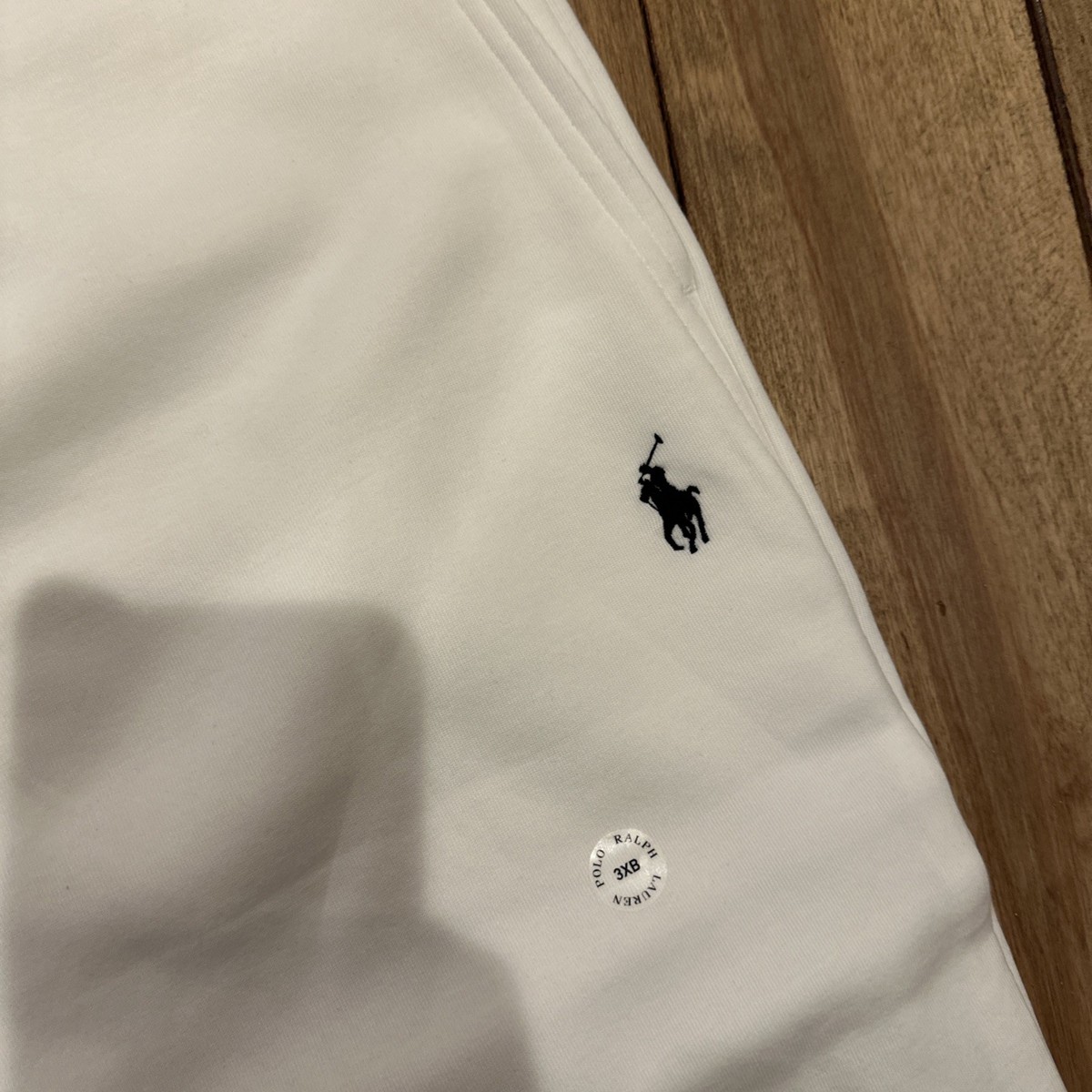 POLO RALPH LAUREN Men's 2XLT White Double Knit Tech Sweat Shorts