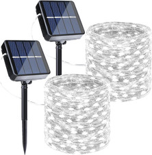 Solar Fairy Lights, 2-Pack Total 80FT 240LED Solar String Lights Outdoor Waterpr