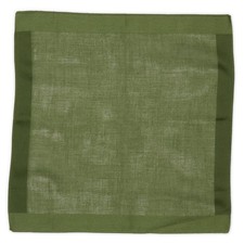 VANNUCCI Milano Army Green Cotton Pocket Square NEW 29cm x 29cm