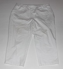 Women's DENIM  CO ACTIVE Regular French Terry Crop Pant White Size L