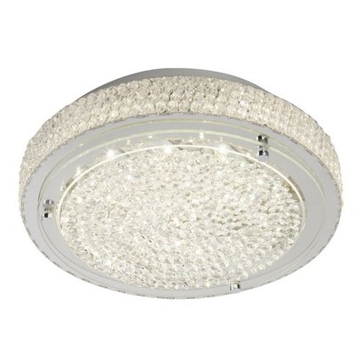 30cm LED poliert verchromt bündig Deckeneinbau Leuchte Kristall Mittelschirm