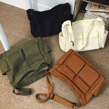 Stylish Women's Canvas Messenger Bag - Large Capacity Shoulder Handbag w/Pock...