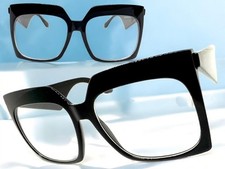 Oversize Exaggerated Vintage Retro Clear Lens EYE GLASSES Big Square Black Frame