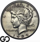 1934 Peace Dollar, Choice Unc+
