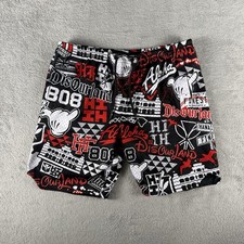 Hawaiis Finest Kids Boys Youth XL Basketball Hawaiian Athletic Shorts Black Red