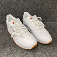 REEBOK Classic Leather Shoes Unisex Size M9.5/W11 White 100008491