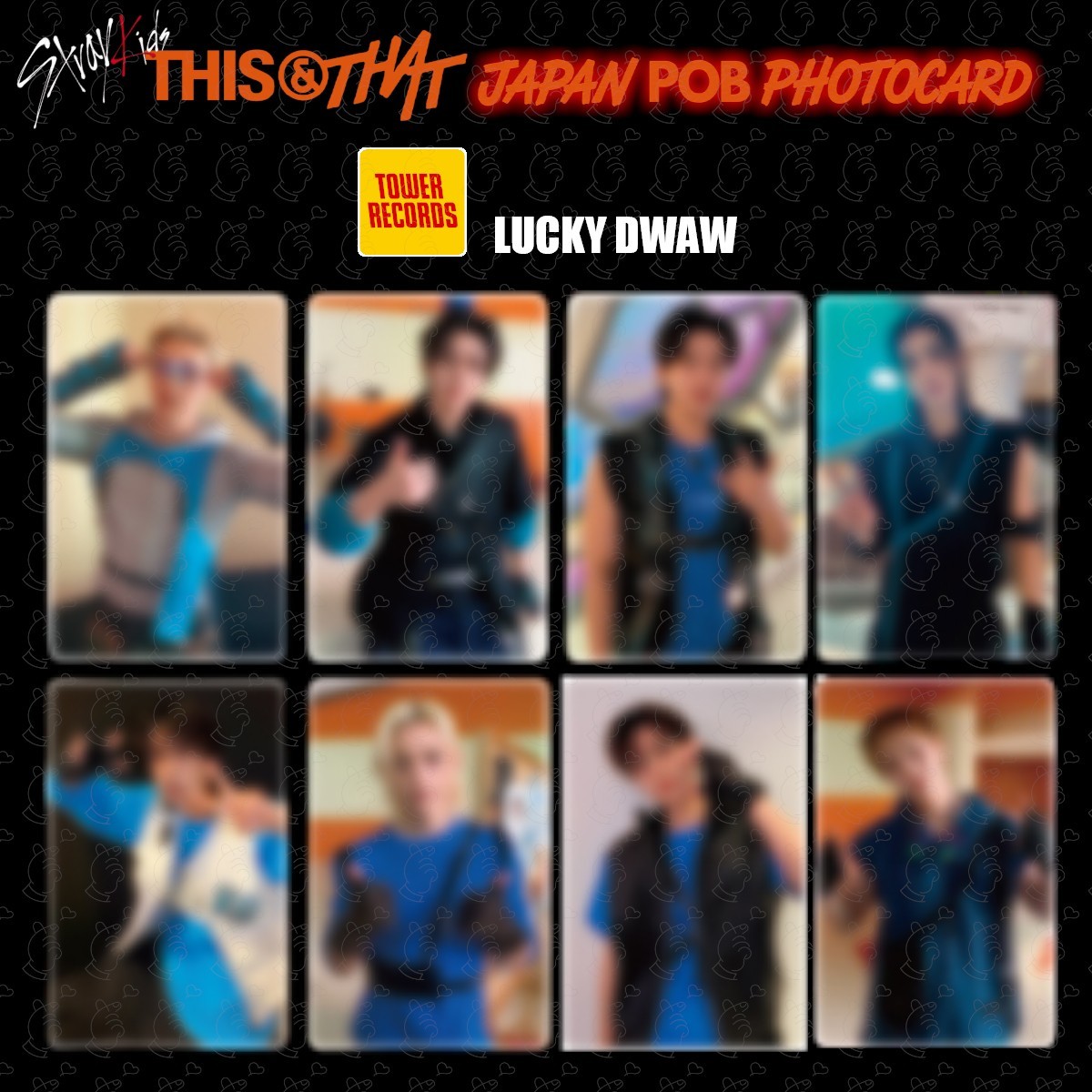 PRE Stray Kids THIS & THAT LUCKY DRAW POB JAPAN Photocard JYP  HMV SONY TOWER.R
