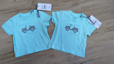 Set 2 T-Shirts Bellybutton neu Gr 56 Biobaumwolle Zwillinge (NP vom Set 25,90 )