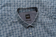 Men Hugo Boss Shirt Navy Cotton 38 / M / 46