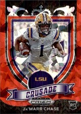 Ja’Marr Chase 2021 #162 Panini NFL Prizm Draft Picks Crusade Red Cracked Ice