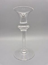 Hand Blown Clear Glass Tall Candle Stick Holder 17cm