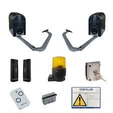 Kit motorisation pour portail battant à bras articulé Genius COMPAS 24V 2,5m