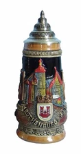 German Beer Stein Rothenburg relief stein 0.5 liter.. KI 305 0,5L Rothenburg NEW