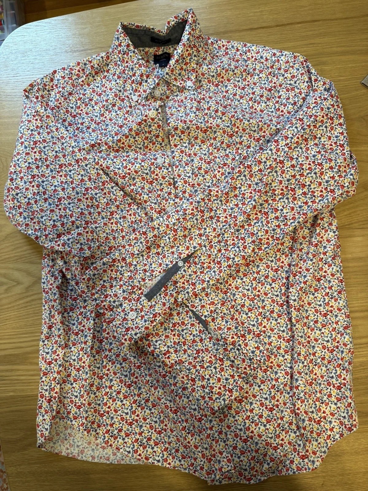 J Crew Men’s Slim Fit Size M Colorful Floral Button Up Shirt Long Sleeve