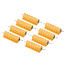 100W 2K Ohm Aluminum Shell Resistor, 8 Pack Aluminum Housing Resistor, Golden