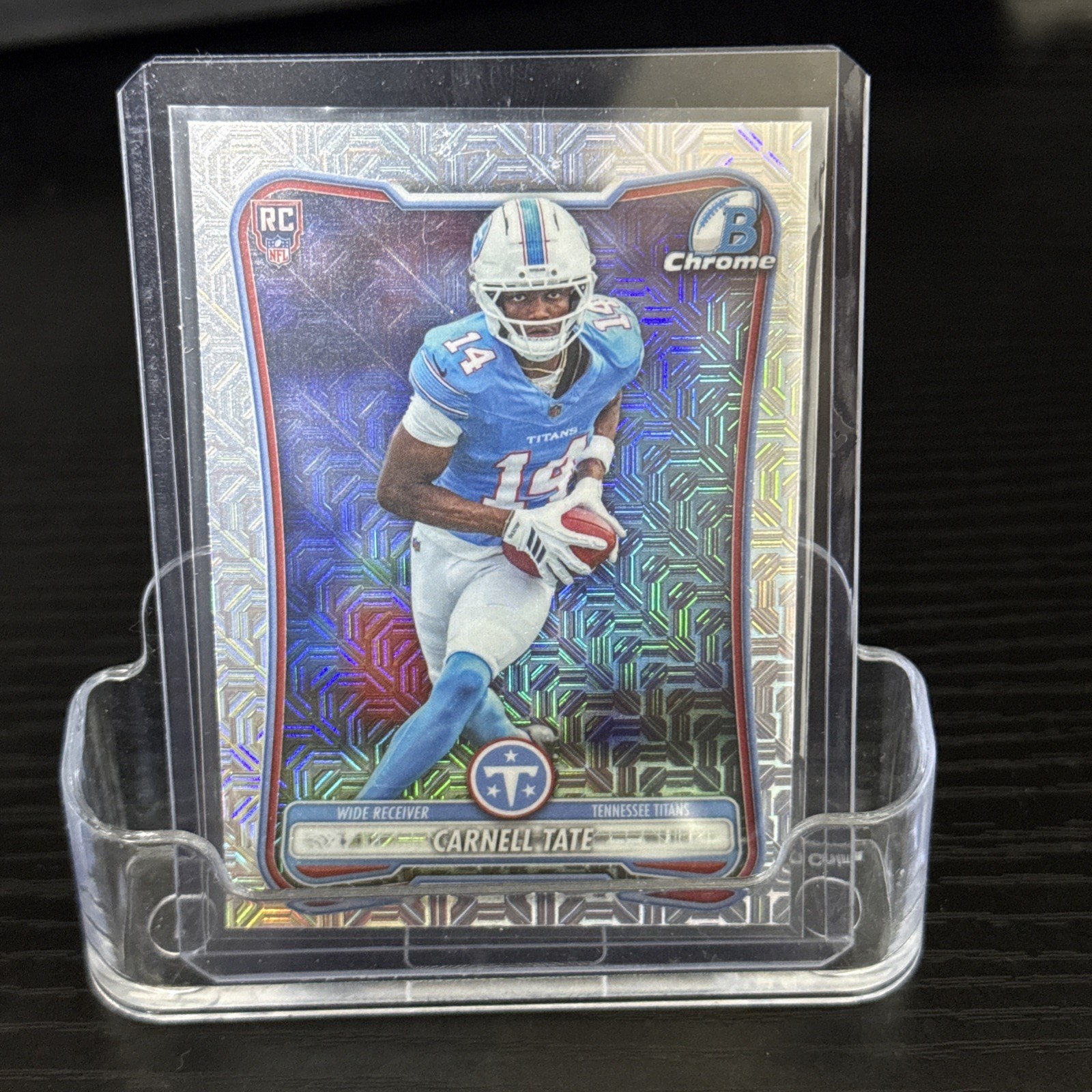 2026 Bowman Football Carnell Tate Mojo Refractor Tennessee Titans RC