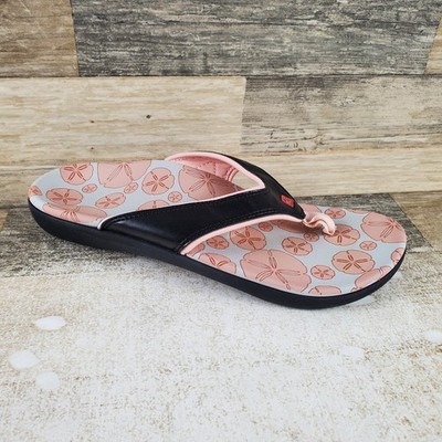 Spenco Yumi Ocean Womens Flip Flop Sandal Sz 10 B Ocean Black Terracotta Slip On