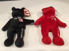 NEW 2000 Dale Earnhardt Sr. Jr.-23 KARAT GOLD'n BEARS Beanbag Plush- Set of 2