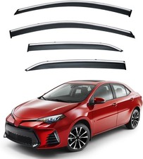 14-18 Toyota Corolla 4pcs Smoke Tint with Chrome Trim Sun Rain Guard Vent Window