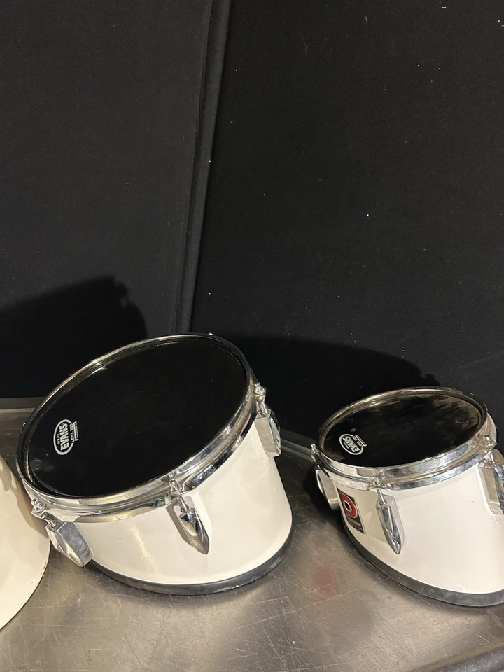 PREMIER Batería Vintage 4 Piezas Blancas Banda de Marcha Juego de Batería 14”, 12”, 10” y 8” Foto 4 de 4