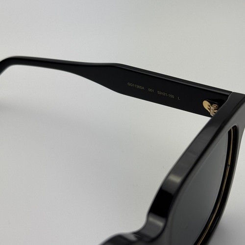 NUEVO Gafas de sol Gucci GG1136SA 001 negras grises unisex auténticas - Imagen 7 de 10