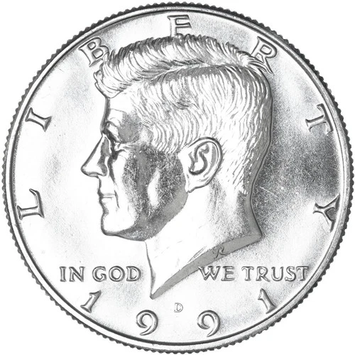 1991 D Kennedy Half Dollar Uncirculated from Mint Set