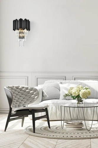 Elegant Lighting Willow 12" Wall Sconce in Black - Picture 2 of 8