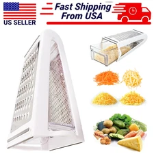 1PC Kitchen Stainless Steel 2 Sided Cheese Grater Food Vegetable Slicer Shredder