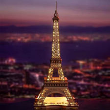 3D Wooden Puzzle Game Night of the Eiffel Tower 1:638 Models Crafts Kits Gift