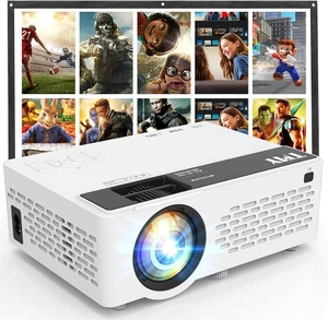 TMY 1080P Complet HD portatif Mini Projecteur, Projecteur de film Bluetooth, Compatible