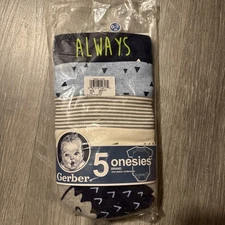 Gerber Onesies 5-Pack Blue 0-3m