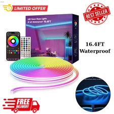 16.4 FT Neon Rope Lights,Bedroom for RGB LED Strip Lights,Outdoor IP65 Waterproo