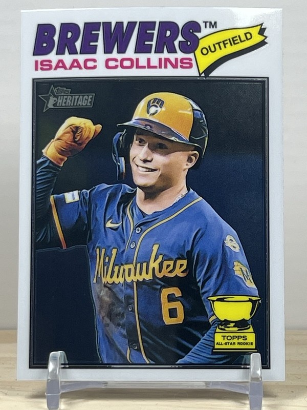 2026 Topps Heritage Isaac Collins #102 Chrome - Rookie Cup Brewers