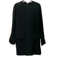 Proenza Schouler Mini Dress Black Raw Hem Layered Silk Lined - 6