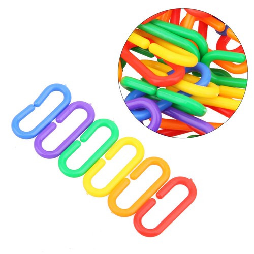 200Pcs Durable Plastic C Clips Chain Links for Parrot Bird Toys ...