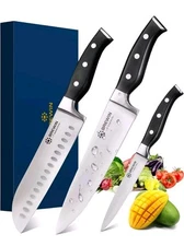 Brewin Professional Kitchen Knives, 3PC Chef Knife Set Sharp Knives for Kitchen 