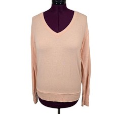 Women's Athleta "Sunrise V-Neck Sweatshirt" Light Orange Athletic  Size Medium