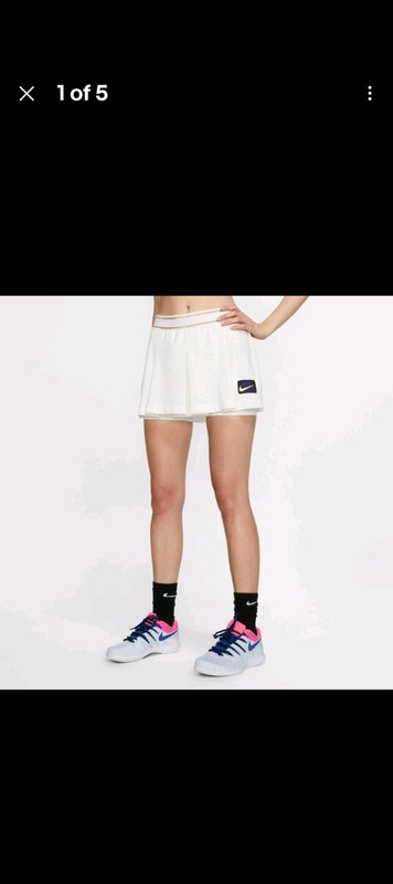 Nike  Court Slam Tennis Skirt Skort Shorts White Med Pickleball 