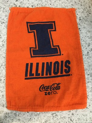 Vintage ILLINOIS FIGHTING ILLINI Coca Cola Zero Orange Towel