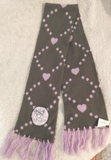 Sanrio Kuromi Charcoal Gray Pink Purple Knit Scarf