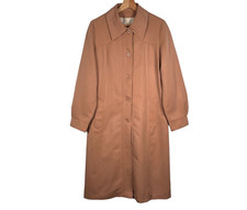 Vintage Forecaster Of Boston Trench Coat Womens Size 11/12 Pockets Lined Salmon