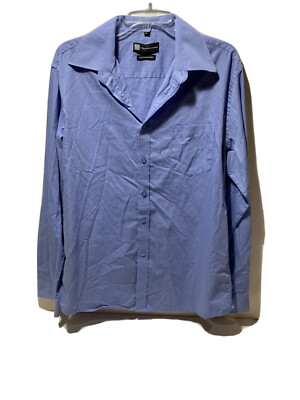 Chancellor 9000 Contemporary mens Striped shirt xl Baby Blue Button Up 