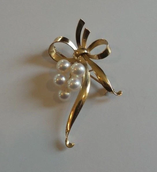 Mikimoto Pearl 14k Yellow Gold Fine Brooches & Pins for sale | eBay