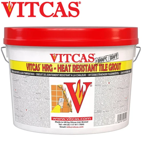 Vitcas Heat Resistant Tile Grout 2.5KG Grey  HRG, Fireplaces Tiles