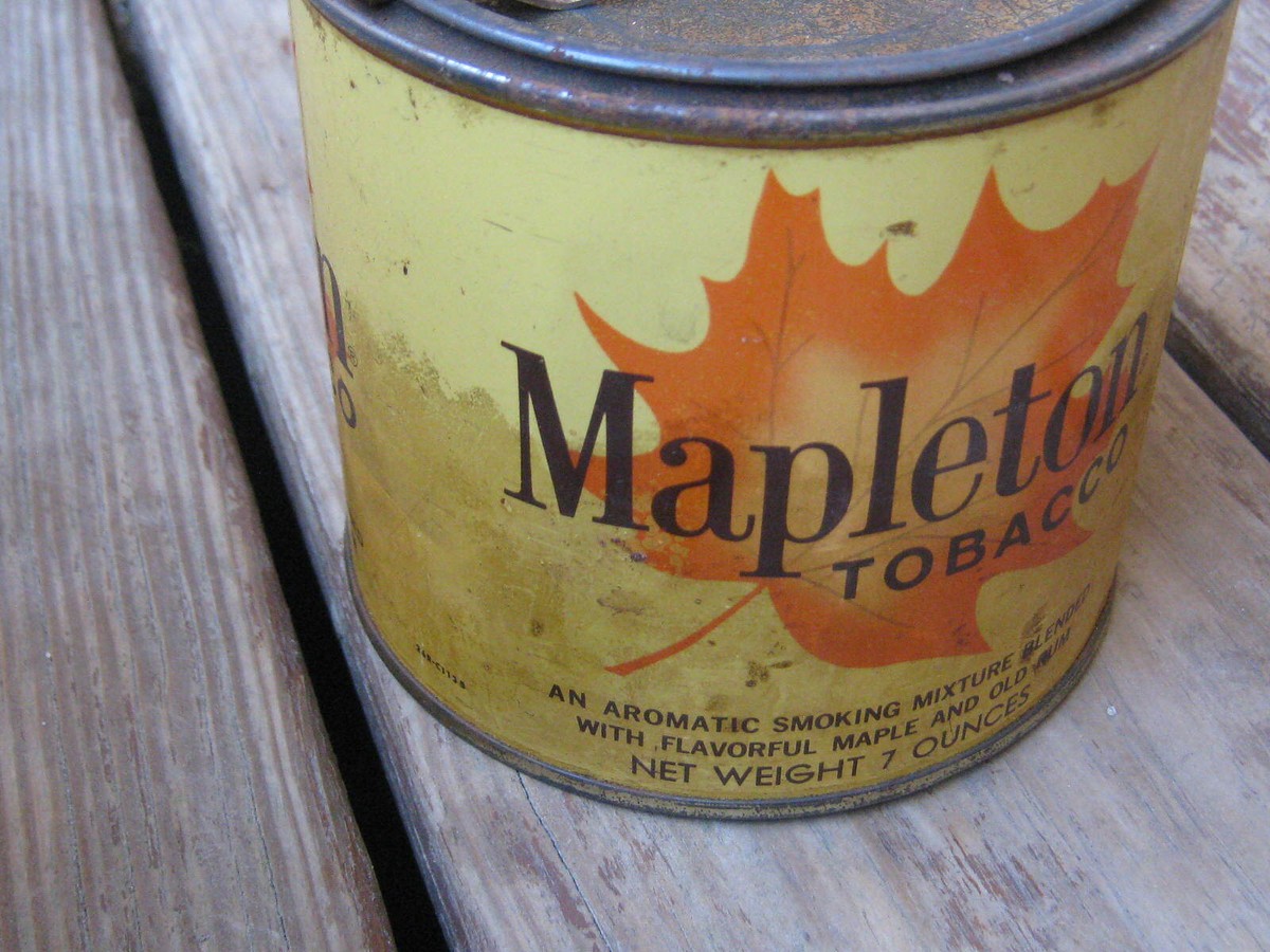 mapleton cigarettes Tobacco Tins Set of 4 Tobacco - Summertime Tobacco - Cavalier Cigarette - Chesterfield - Vintage Advertising Storage Mapleton Rum and Maple S-20-S