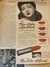 Evelyn Keyes, Max Factor Lipstick, Vintage Print Ad