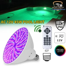 45W 12V RGB LED Color Changing Underwater Inground Swimming Pool Light Bulb E27