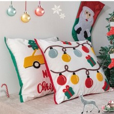45 x 45 cm Christmas Embroidered Cotton Pillowcase Home Bedroom Decoration New