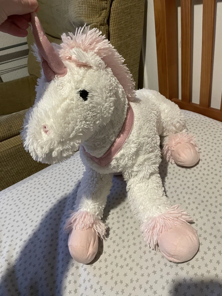 Asda Pink White Large Unicorn Cuddly Toy
