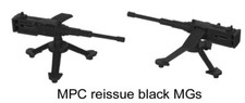 MPC reissue BLACK heavy Machinegun x 4 for toy soldiers